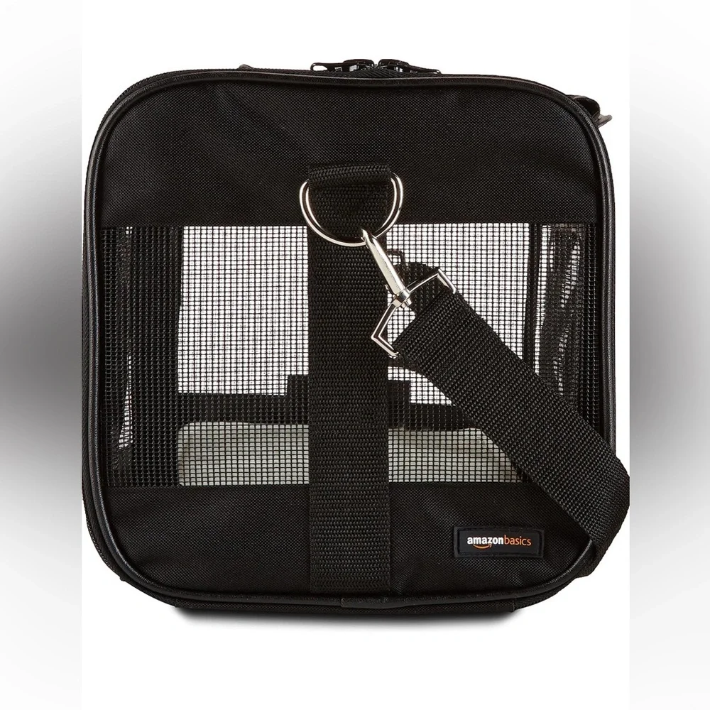 Amazon Basics Soft-Sided Mesh Pet Travel Carrier, Medium, 17 x 10 x 10 Inches